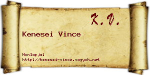Kenesei Vince névjegykártya
